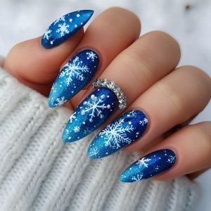 Nails with Snowflake Designs